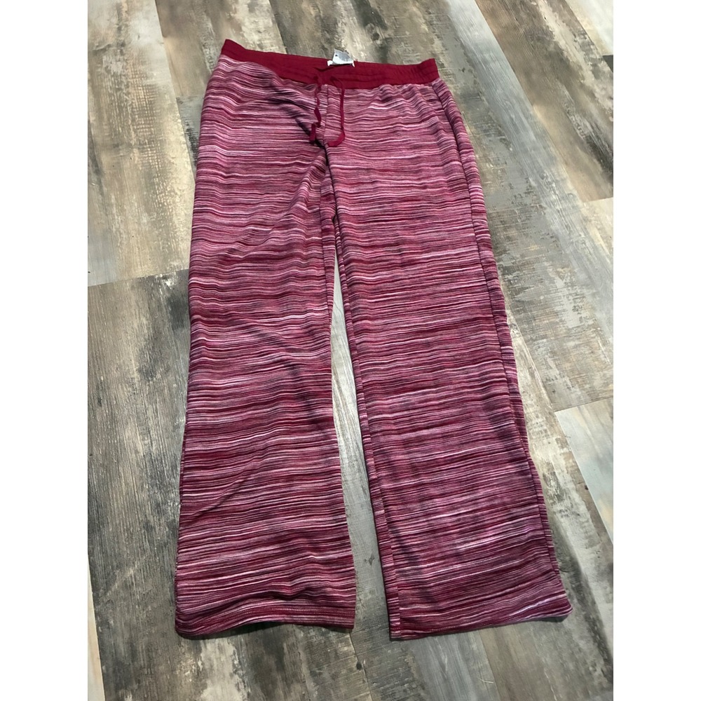 Karen Neuburger Pajama Pants Womens Large Red Pink Striped Lounge Sleepwear